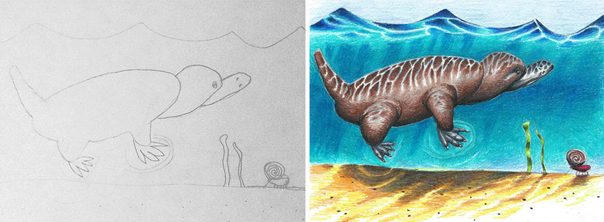 Pai leva o desenho dos filhos para colorir durante viagens de negócios.
