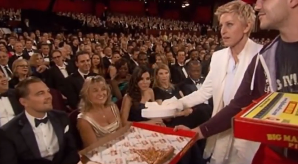 A apresentadora ofereceu o quitute para gente como Leonardo DiCaprio
