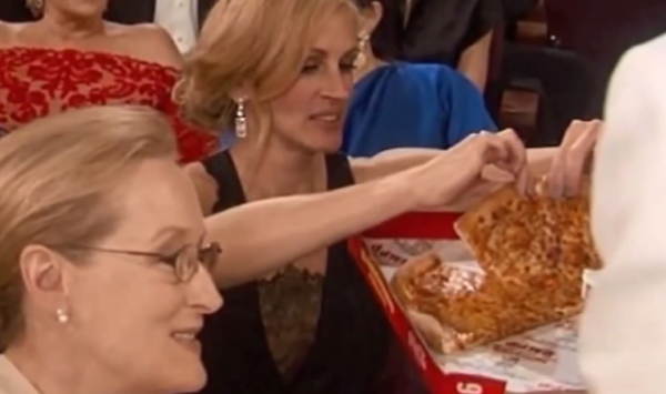 Meryl Streep e Julia Roberts atacaram a pizza