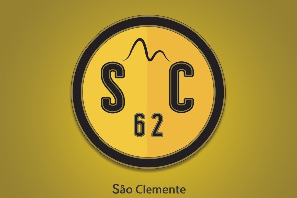 São Clemente e Borussia Dortmund ficam juntos nessa montagem que tem até uma cadeira de montanhas no escudo