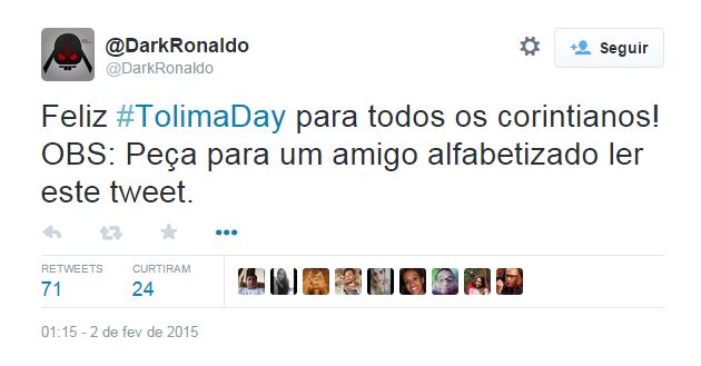 Nem o fake do Ronaldo, que foi eliminado naquele dia, perdoou os corintianos