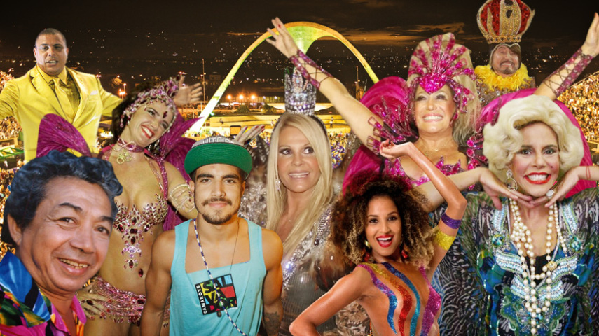 Imagine uma passarela do samba só com grandes nomes de famosos que adoram aparecer (e causar) no Carnaval!