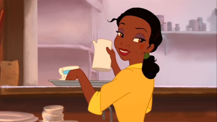 Estrela de "A Princesa e o Sapo", Tiana é a primeira princesa negra da Disney. Humilde, sonha em abrir um restaurante