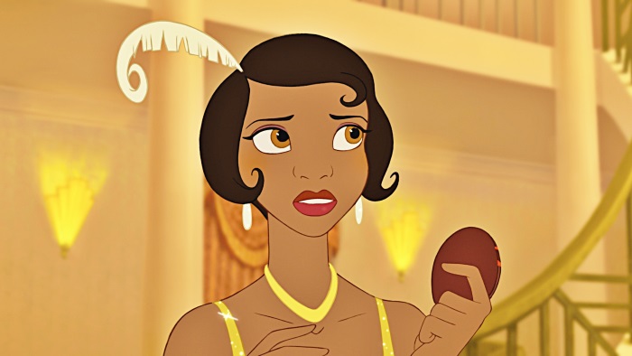 Tiana passa por várias peripécias, como se transformar em rã ao lado do Príncipe Naveen, que vira sapo