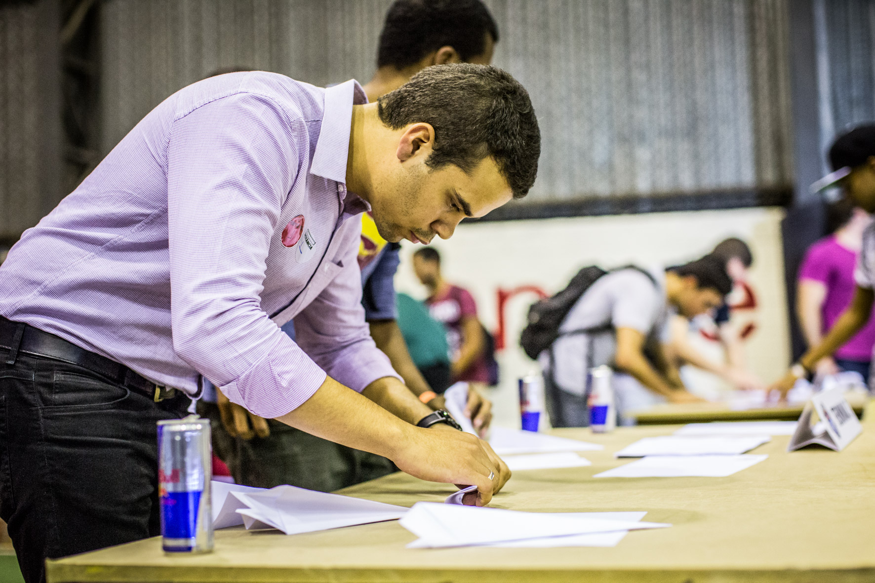 Participant performs at the Red Bull Paper Wings in Sao Paulo, Brazil on March 26th, 2015