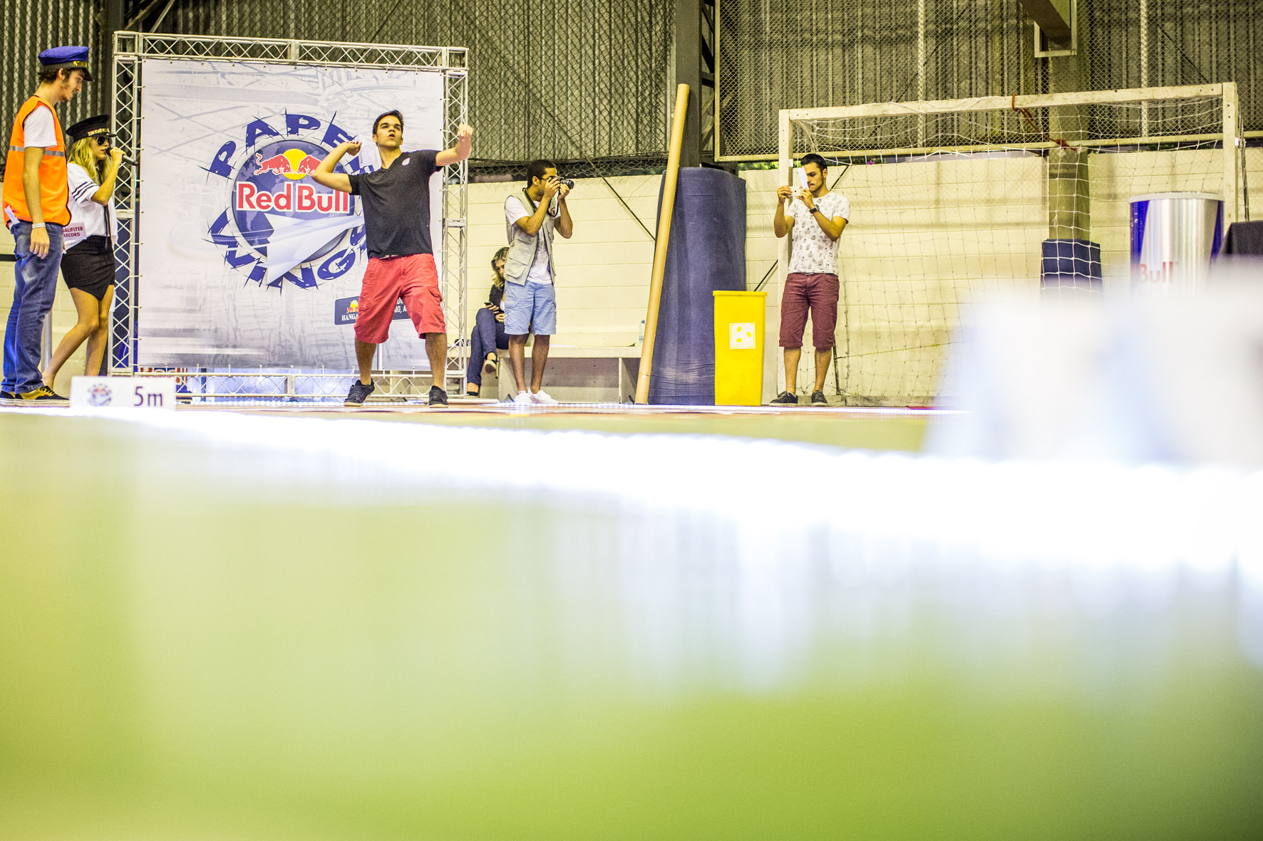 Participant performs at the Red Bull Paper Wings in Sao Paulo, Brazil on March 26th, 2015