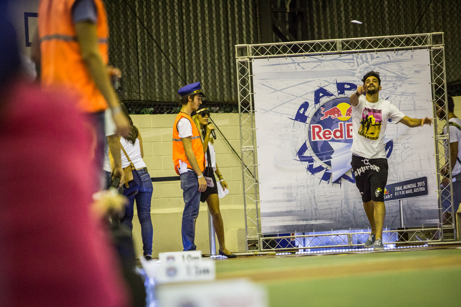 Participant performs at the Red Bull Paper Wings in Sao Paulo, Brazil on March 26th, 2015