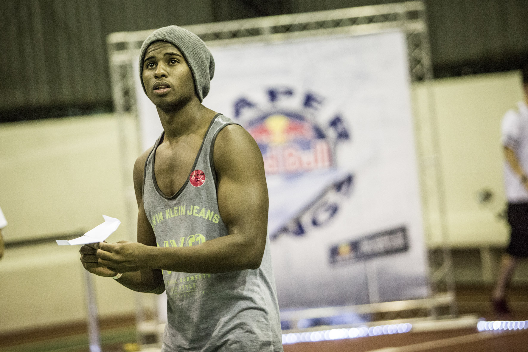 Participant performs at the Red Bull Paper Wings in Sao Paulo, Brazil on March 26th, 2015
