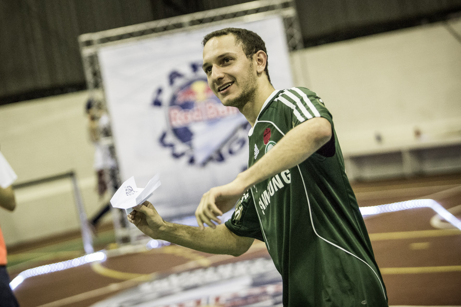 Participant performs at the Red Bull Paper Wings in Sao Paulo, Brazil on March 26th, 2015