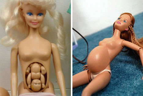 O objetivo dessa boneca era fazer o parto de mentirinha dela 