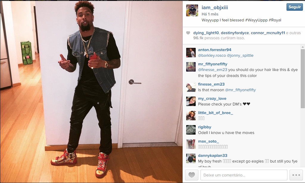 Destaque no New York Giants, Odell Beckham Jr também é famoso por seu estilo