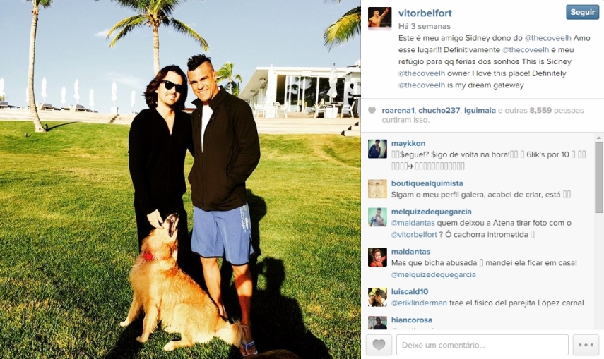 O lutador Vitor Belfort também é um esportista apaixonado por cães