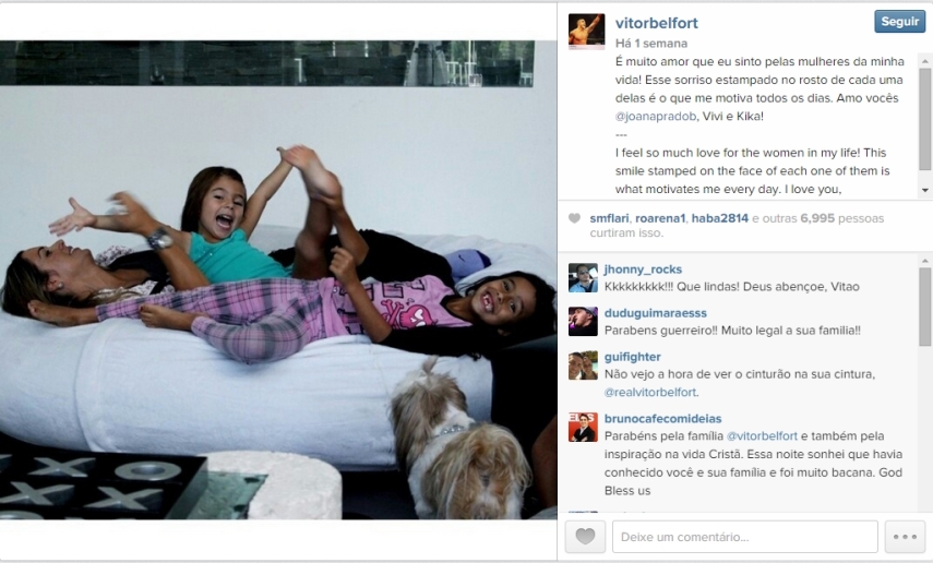 O lutador Vitor Belfort também é um esportista apaixonado por cães
