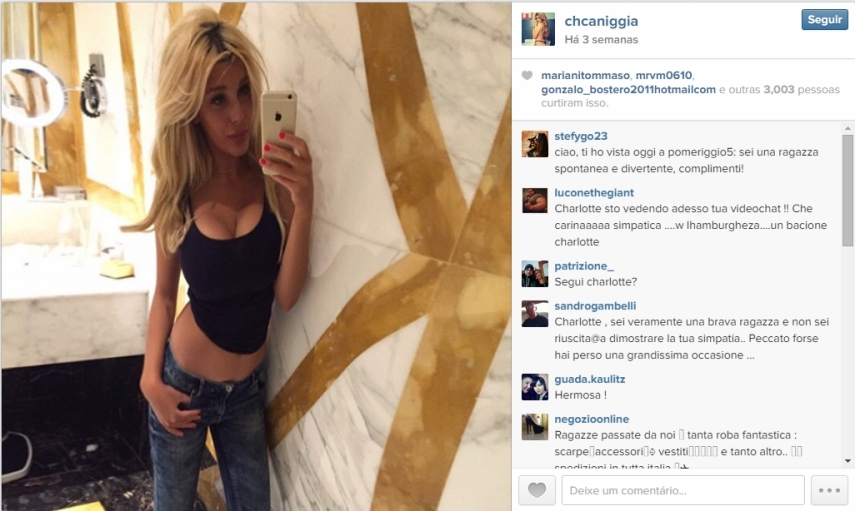 Charlotte Caniggia está no mesmo caminho do sucesso do pai, mas fora do gramado