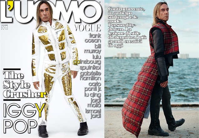 Iggy foi capa e recheio da revista de moda italiana L’Uomo Vogue, em 2011.