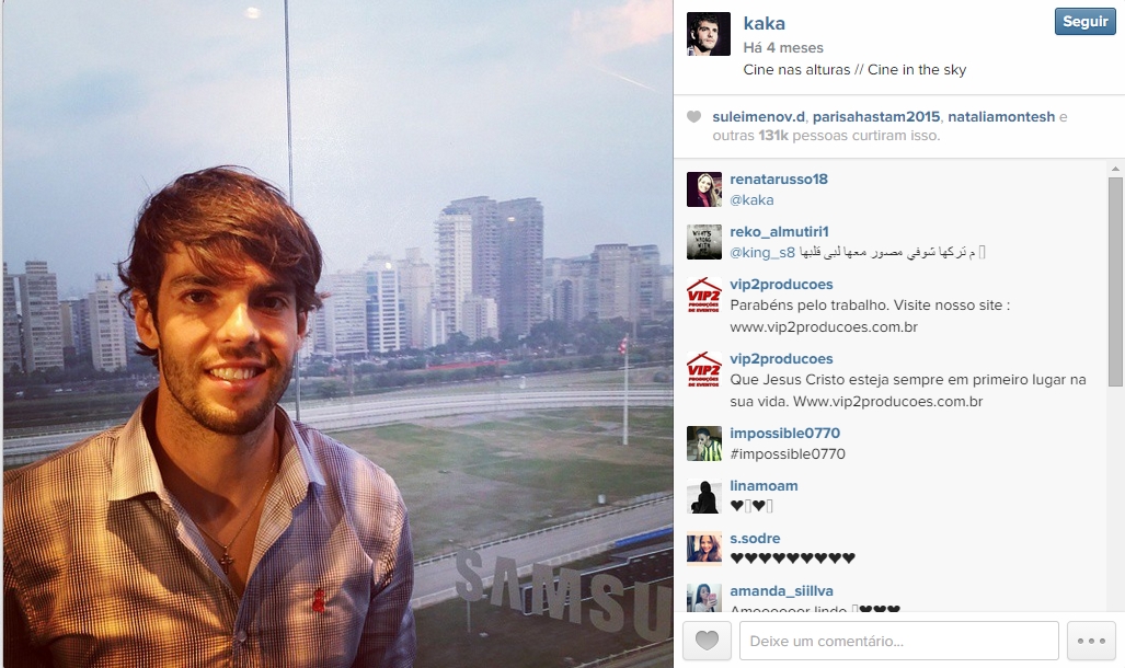 Sempre apostando no esporte fino, Kaká não inventa muito e por isso sempre aparece bem