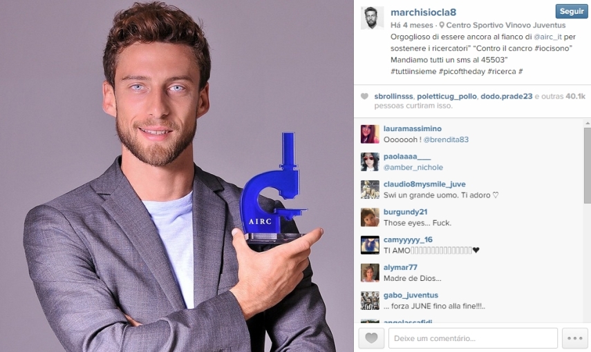 Chique e básico, o italiano Marchisio faz sucesso nas redes sociais por conta do seu estilo e teria vaga garantida no SPFW