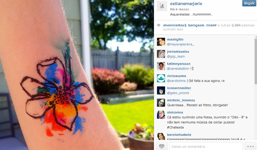 Fez tatuagem de aquarela... ficou vomitada de arco-íris, tem como ser mais fofa?