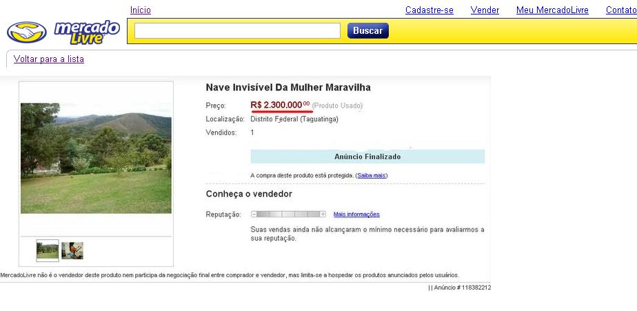 "Produto usado". A cara de pau não tem limites, né?