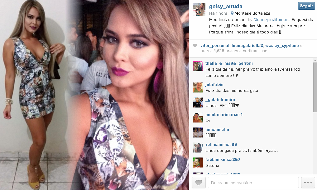 Geisy  fez merchan na cara dura em sua mensagem.