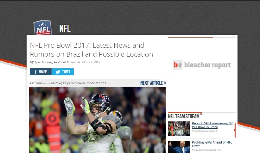 Notícia de possível disputa do Pro Bowl no Brasil ganha destaque nos Estados Unidos