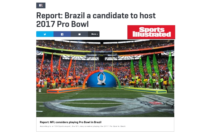 Notícia de possível disputa do Pro Bowl no Brasil ganha destaque nos Estados Unidos