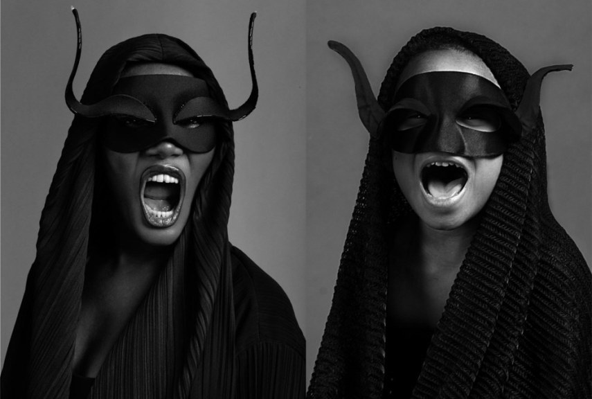 Com acessórios de uma loja de produtos usados, Lily se transforma em Grace Jones.