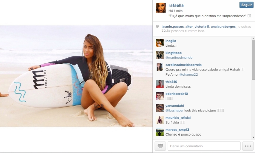 Irmã de Neymar prefere surfar do que ficar ligada no futebol