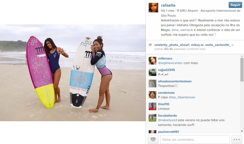 Irmã de Neymar prefere surfar do que ficar ligada no futebol