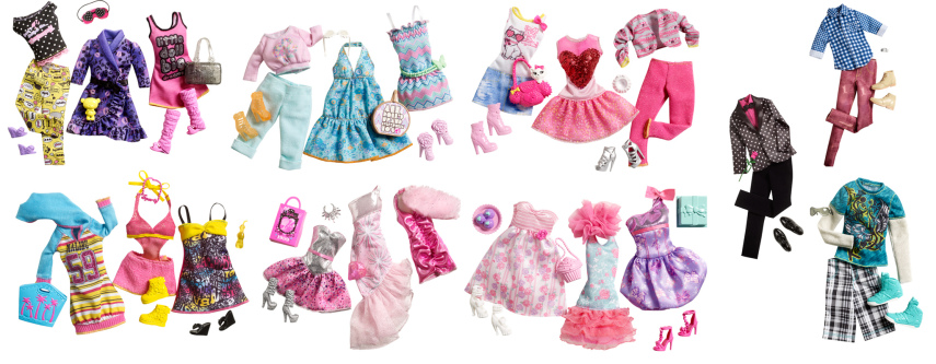Mais de 1 bilhão de modelitos foram lançados desde 1959 para a Barbie e seus  amigos. Mais de 95 milhões de metros de tecido foram usados para fazer as roupinhas da Barbie e de seus amigos.