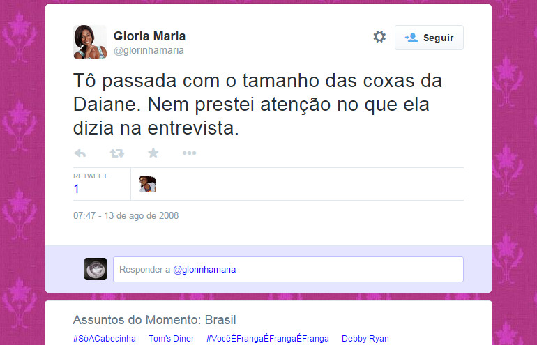 Diz pra gente, Glorinha, qual a sensação?