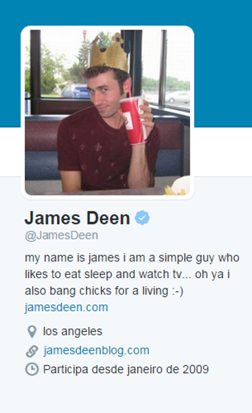 No Twitter, James Deen destila sua irreverência em frases irônicas