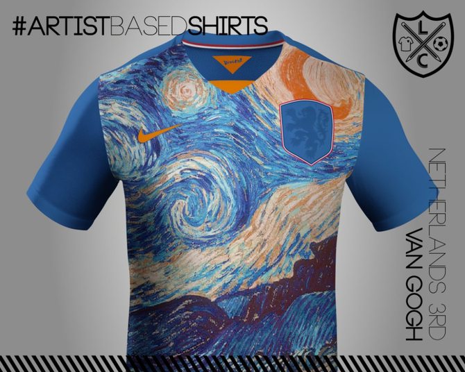 Veja como seriam as camisas dos clubes de futebol se elas fossem desenhadas por pintores