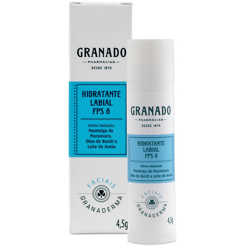 Hidratante labial FPS 8, com óleo de de buriti e leite de aveia, R$ 21,90, Granado, www.granado.com.br