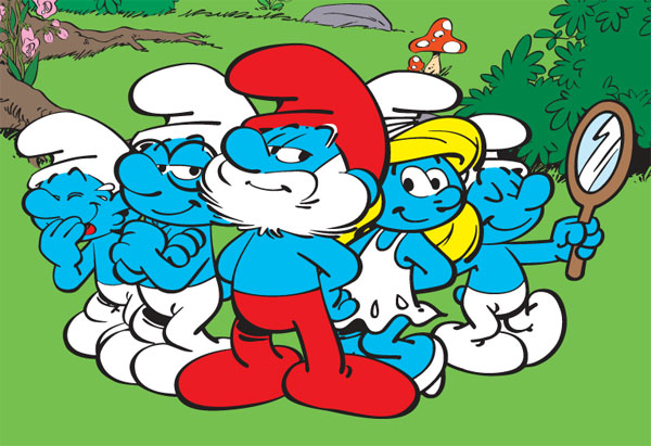 Falando em criaturas pequenas: Os Smurfs