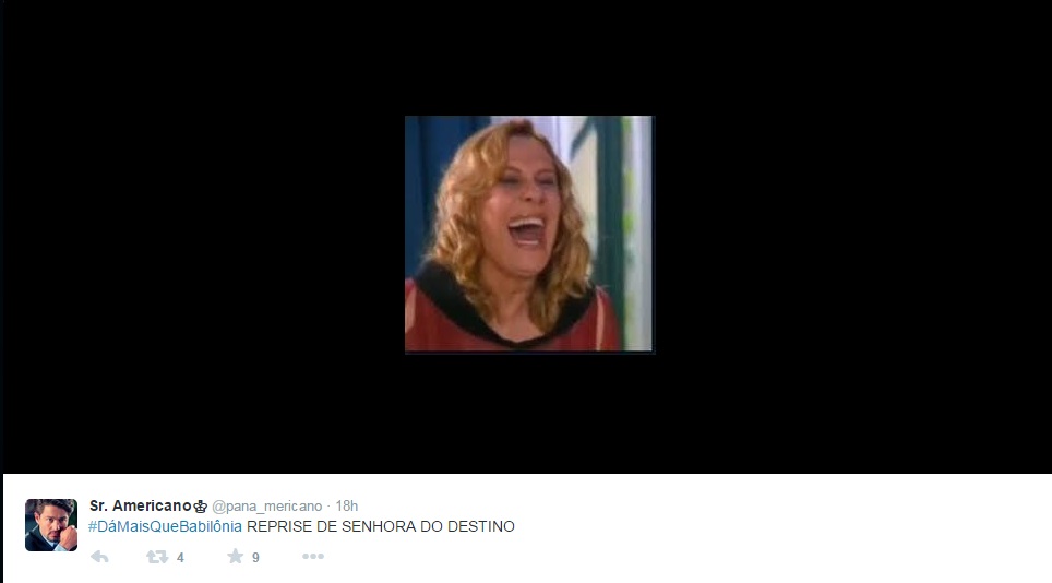 <a href="https://twitter.com/hashtag/d%C3%A1maisquebabil%C3%B4nia?f=realtime&src=hash">#DaMaisQueBabilonia</a>