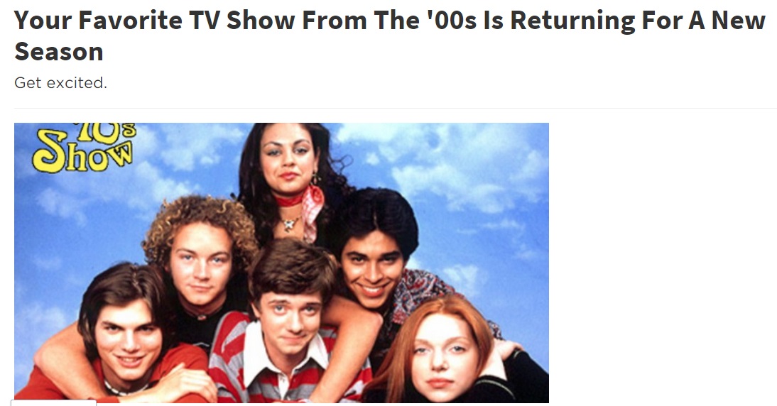Nove anos após o final da série mais <i>groovy</i> dos Estados Unidos, a notícia diz que o elenco vai se reencontrar para <a href="http://aplus.com/a/ashton-kutcher-mila-kunis-that-70s-show-reunion?so=zzAEKwMyUL4ULjunHRppTD&ref=ns">um especial de seis episódios</a>. Pena que é mentira.