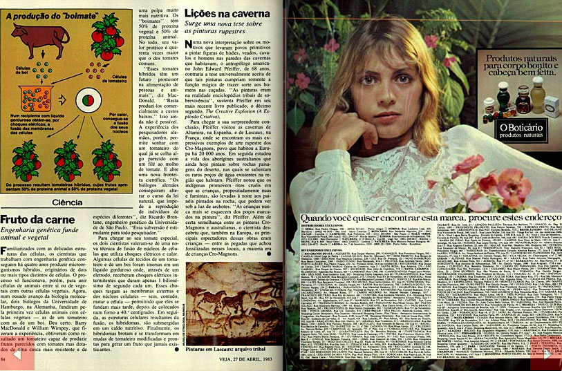 Em 1º  de abril de 1983, a revista inglesa “New Scientist”, conhecida por noticiar os avanços científicos, publicou uma matéria fictícia exaltando um ousado experimento da biologia molecular. Dois biólogos de Hamburgo, na Alemanha, haviam fundido pela primeira vez células animais com células vegetais. O resultado da cruza de um tomateiro com um boi foi batizado de “Boimate”. 

A revista afimava que “a experiência dos pesquisadores alemães permite sonhar com um tomate do qual já se colha algo parecido com um filé ao molho vermelho”. Revistas brasilerias como a 