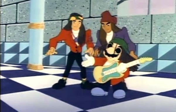 No início dos 90, a série de animação As Aventuras de Super Mario Bros 3 trouxe como convidada a dupla Milli Vanilli