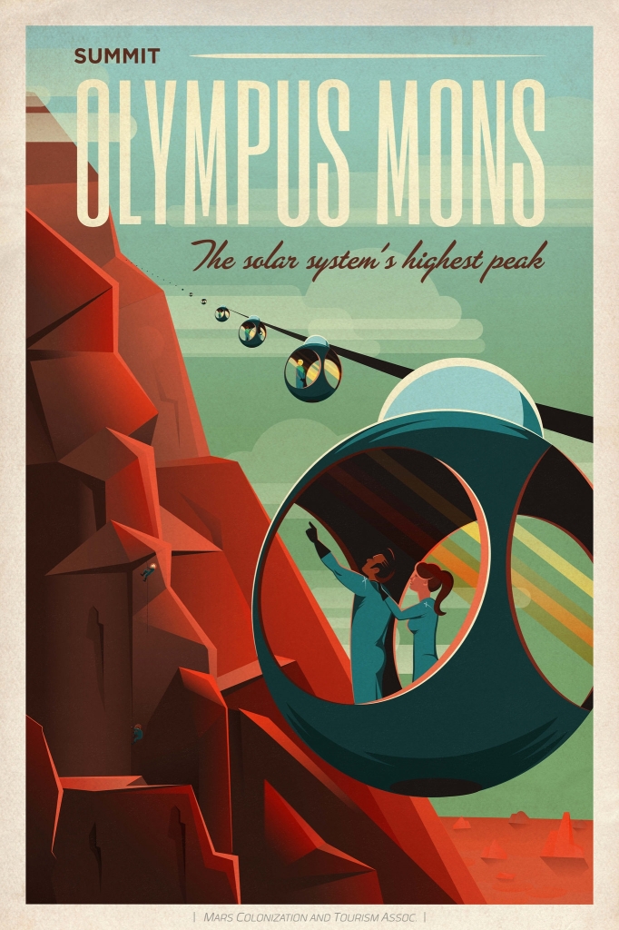 Olympus Mons é o pico mais alto do sistema solar. Ele tem cerca de três vezes a altura do Everest