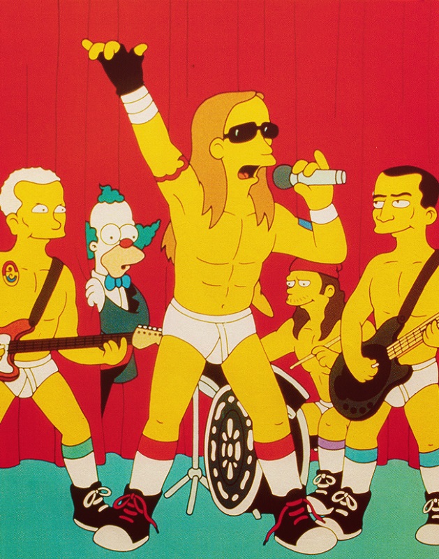 O Red Hot Chili Peppers (pena que o desenho não levou a sério a mania que a banda tinha de tocar trajando apenas uma meia nas partes íntimas)...