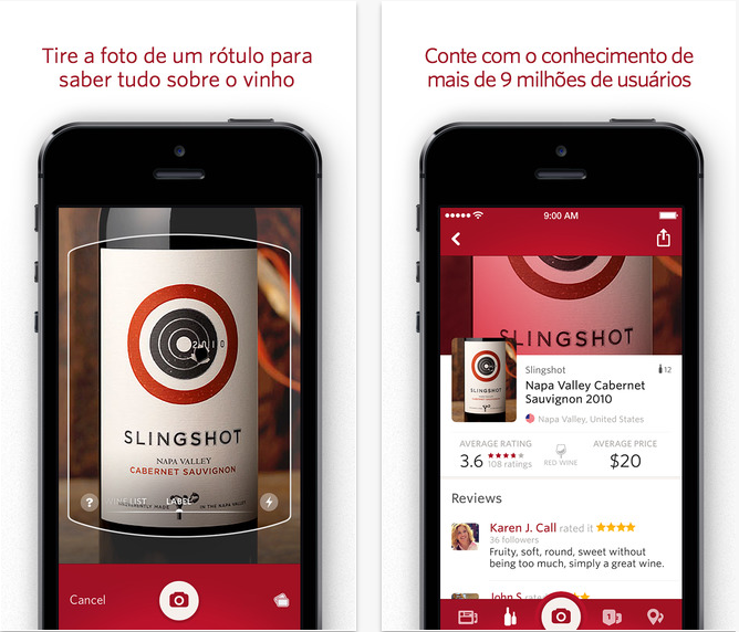 Pra todos os aficionados por vinhos, esse app é a escolha perfeita. É só apontar a câmera do seu celular para o rótulo da garrafa que você recebera informações como a qualidade da bebida, a sua origem e a média de preço. Também funciona de forma colaborativa, então você vai poder fazer as suas avaliações.

Preço: Gratuito. Plataforma: Android, iOS e Windows Phone
