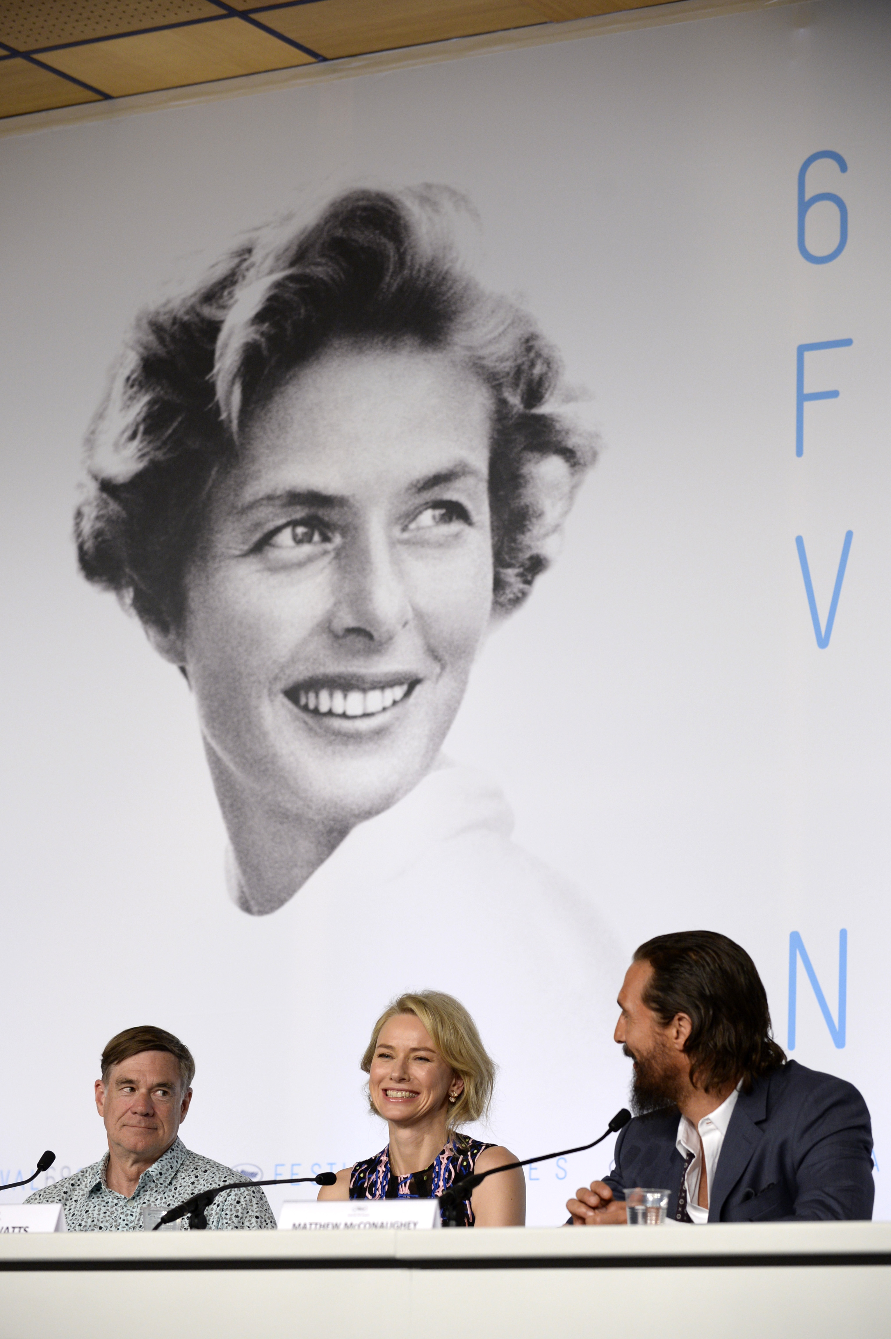 CANNES, FRANCE - MAY 16:   (L-R) Director Gus Van Sant and actors Naomi Watts and Matthew McConaughey attend the "The Sea Of Trees" press Conference during the 68th annual Cannes Film Festival on May 16, 2015 in Cannes, France. (Photo by Franck Robichon - Pool/Getty Images)