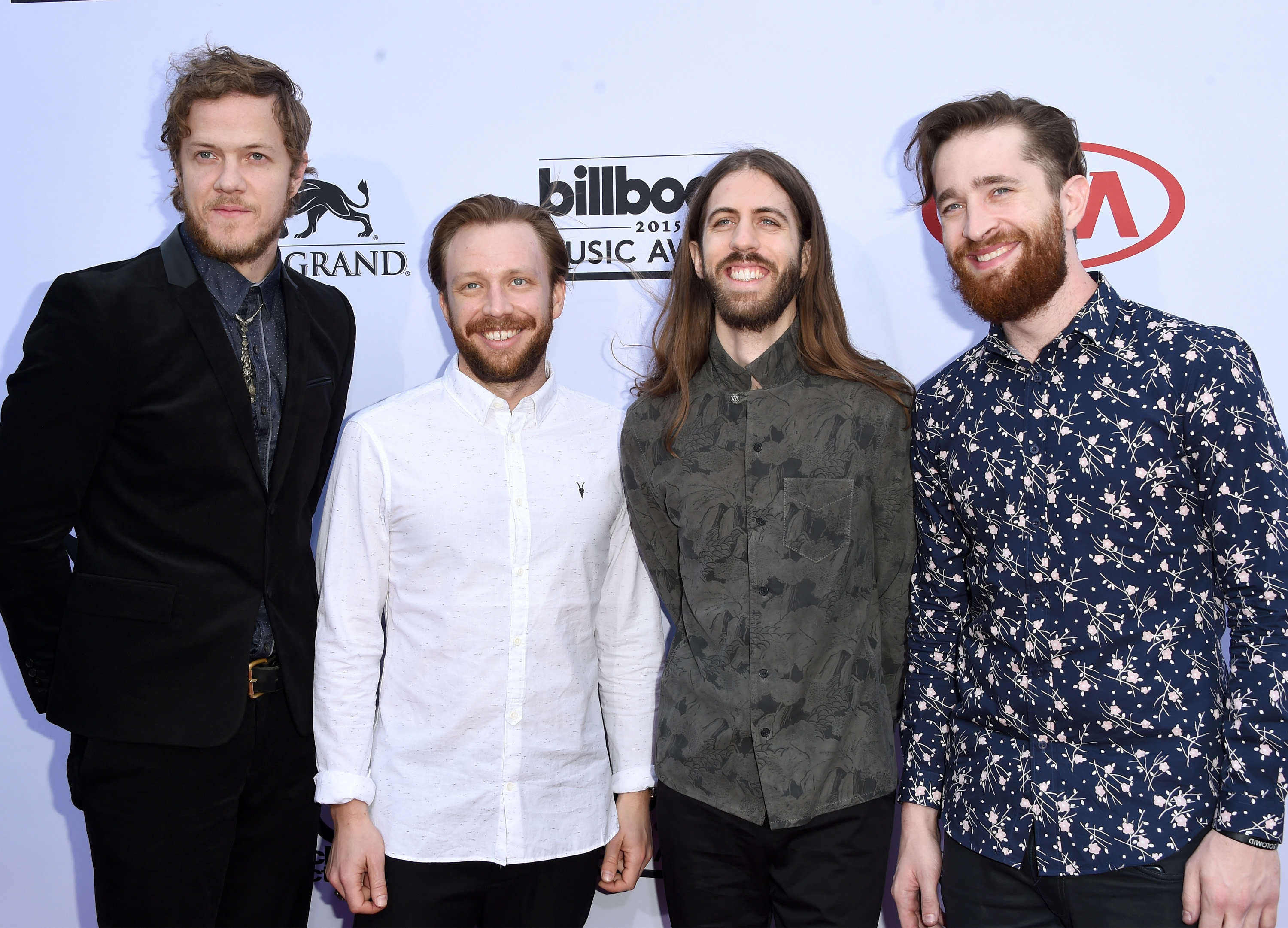 LAS VEGAS, NV - MAY 17:  (L-R) Musicians Dan Reynolds, Ben McKee, Wayne Sermon, and Daniel Platzman of Imagine Dragons attend the 2015 Billboard Music Awards at MGM Grand Garden Arena on May 17, 2015 in Las Vegas, Nevada.  (Photo by Jason Merritt/Getty Images)