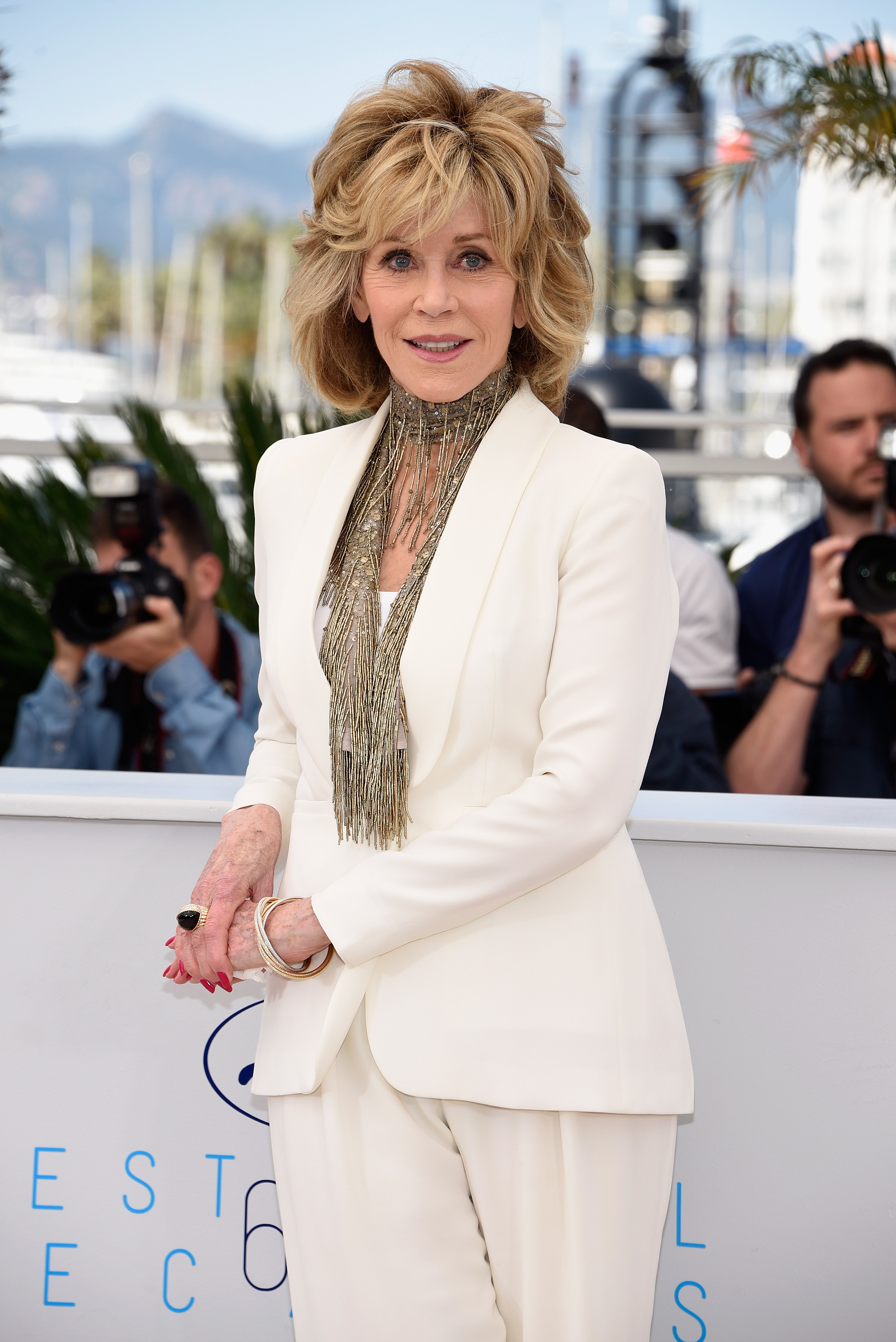 CANNES, FRANCE - MAY 20:  Actress Jane Fonda attends a photocall for "Youth" during the 68th annual Cannes Film Festival on May 20, 2015 in Cannes, France.  (Photo by Clemens Bilan/Getty Images)