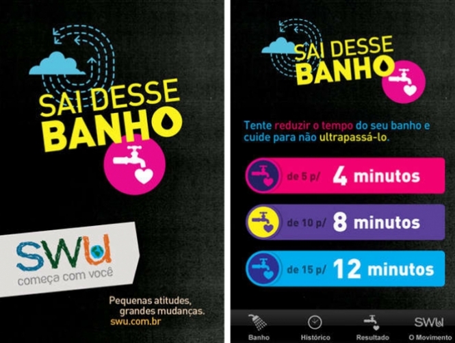 Em tempos de crise hídrica, ficar horas e horas no banho é praticamente um crime. Se você é daqueles que perde a noção da vida quando entra embaixo do chuveiro, esse aplicativo vai te ajudar bastante. Você pode escolher quanto tempo quer que dure o seu banho (4, 8 ou 12 min) e se você passar o tempo, uma musiquinha bem da chata vai começar a tocar e te obrigar sair do chuveiro.

Preço: Gratuito. Plataforma: iOS
