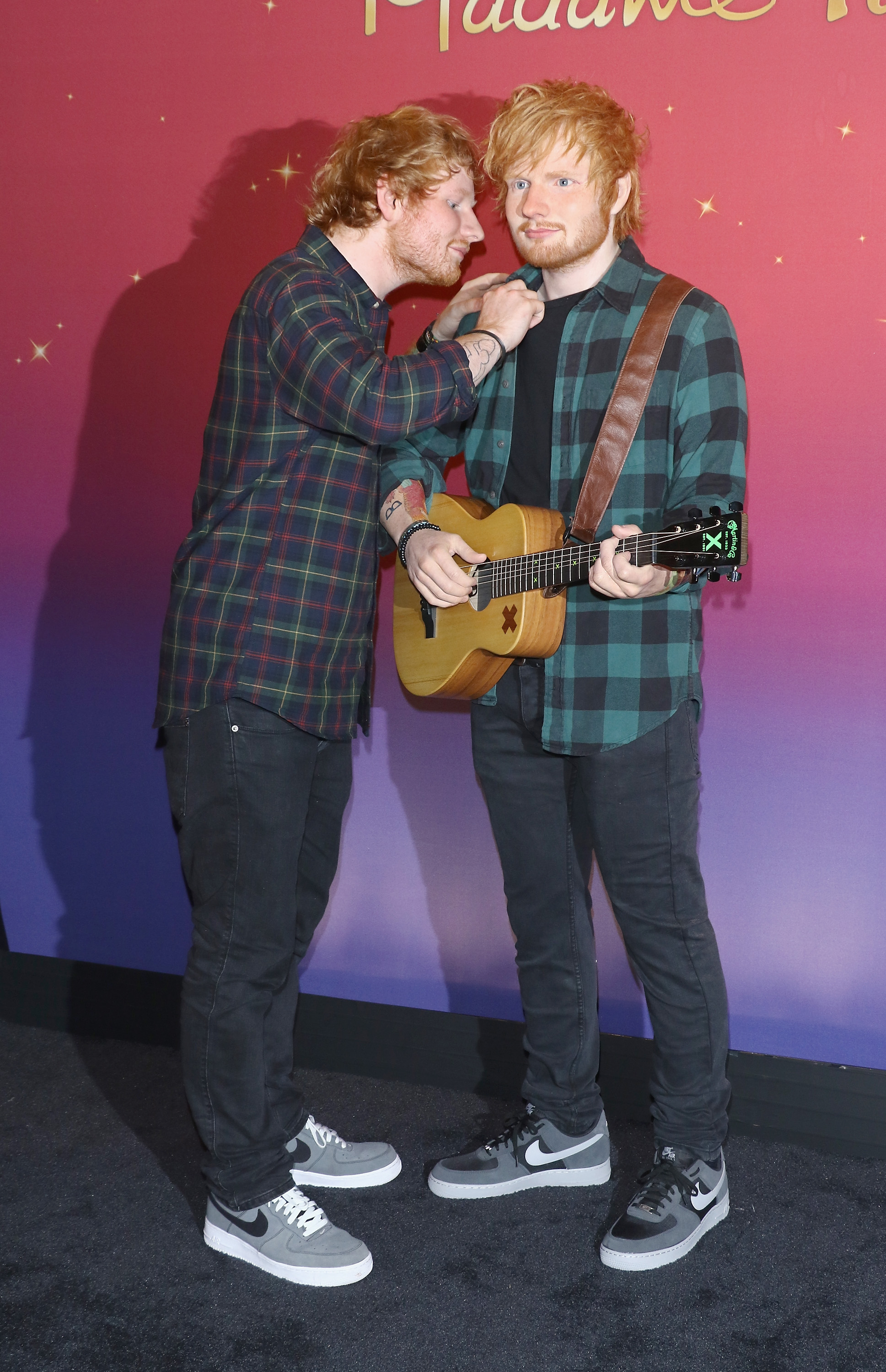 Singer/songwriter Ed Sheeran unveils new wax figure at Madame Tussauds on May 28, 2015 in New York City.