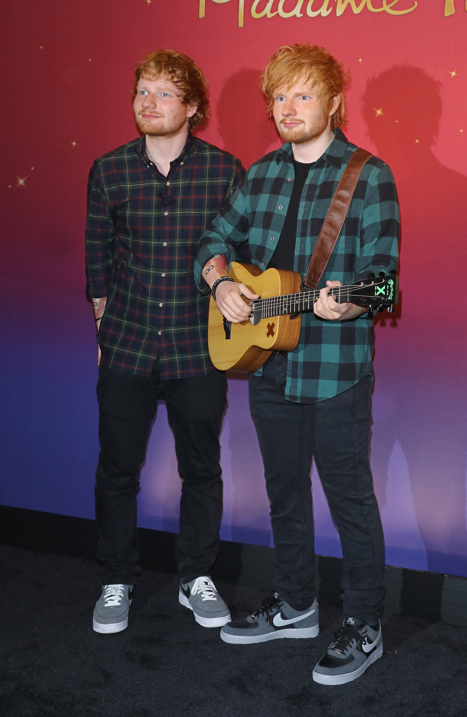 Singer/songwriter Ed Sheeran unveils new wax figure at Madame Tussauds on May 28, 2015 in New York City.