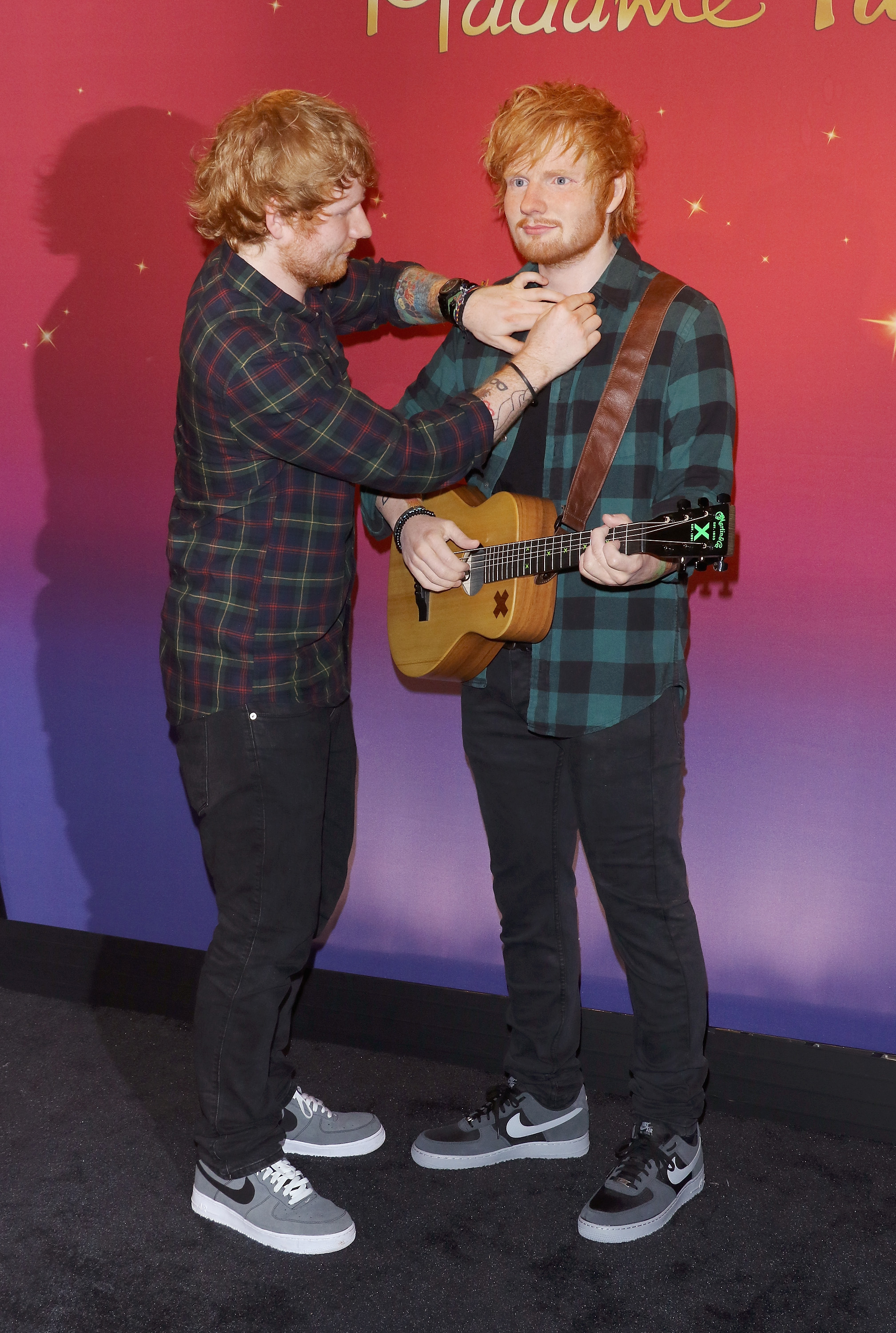 NEW YORK, NY - MAY 28:  Singer/songwriter Ed Sheeran unveils new wax figure at Madame Tussauds on May 28, 2015 in New York City.  (Photo by Jim Spellman/WireImage)
