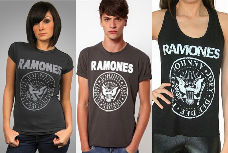 Quer estar na moda? É só ir na Riachuelo ou Marisa e escolher a sua  peita dos Ramones. Tem até com glitter 